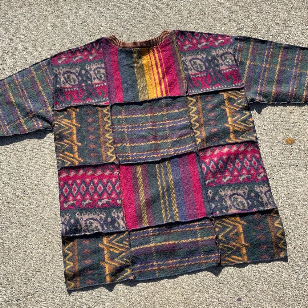 Vintage Patchwork Sweater Stefani International M… - image 4
